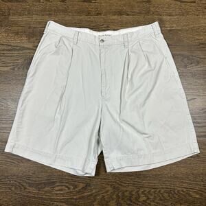 Banana Republic Shorts Men 38 Beige 100% Cotton Khaki Pleated Preppy Summer Wear